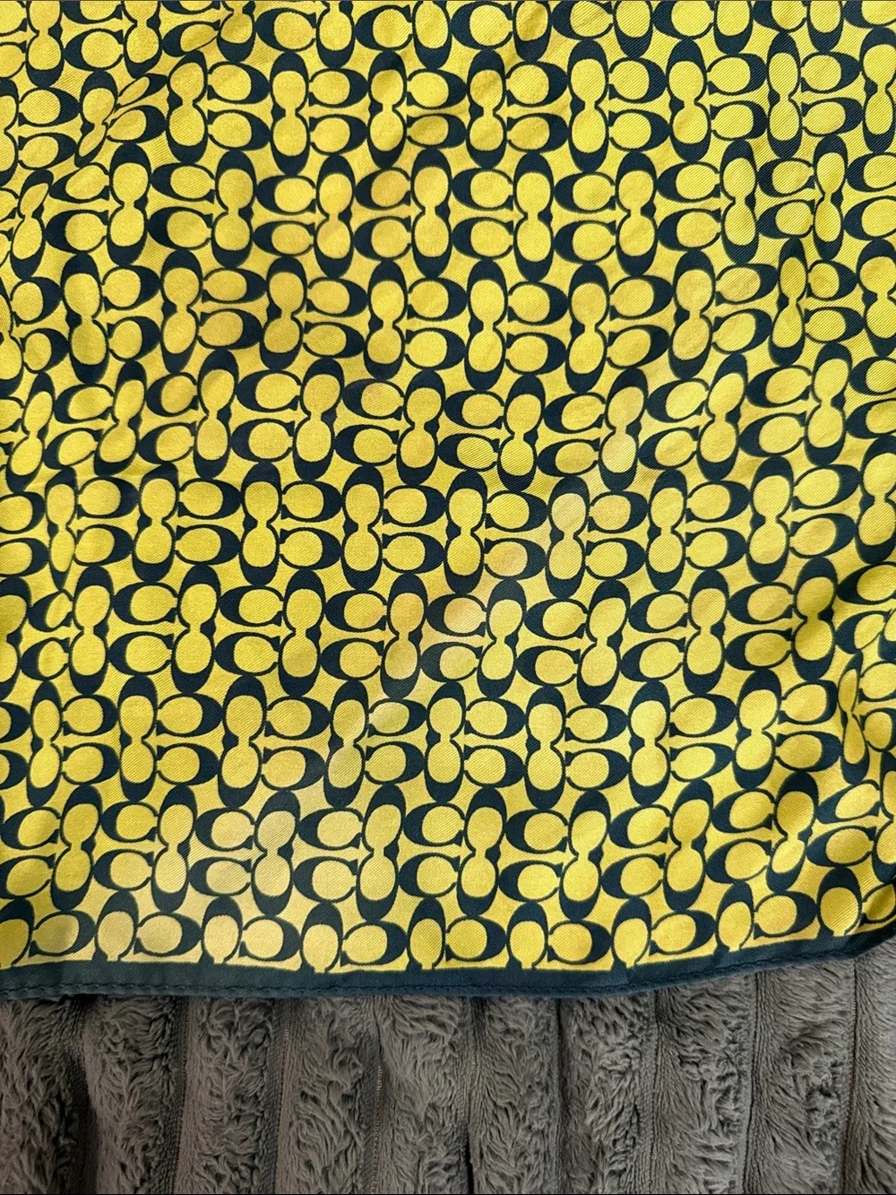 Coach Green Silk Square Scarf